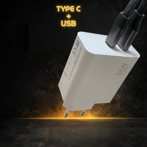 33W Çift Çıkışlı Süper Hızlı Şarj Adaptörü